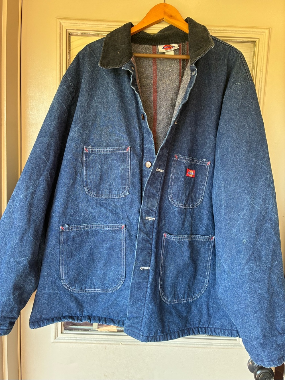 Dickies Blue Denim Work Jacket with Dark Collar